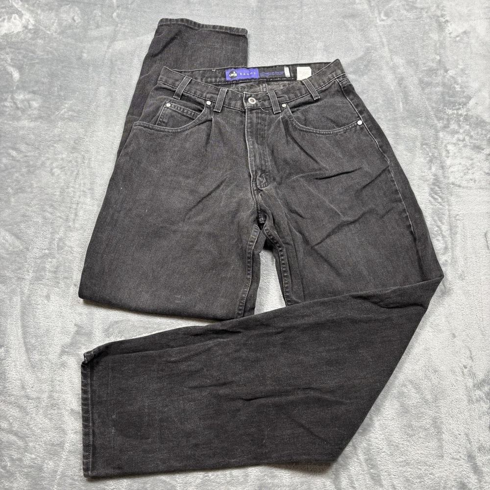 Vintage Levi's Silver Tab Baggy Jeans 90s Made In USA Black Wide Leg Denim 32x36